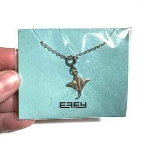 Effy Stingray Manta Ray Pendant and Necklace Silver